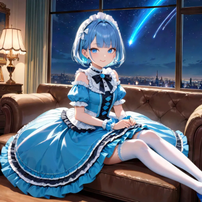青ドレスが素敵な青髪さん