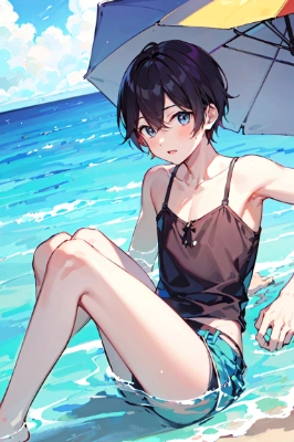 海水浴にきた少年