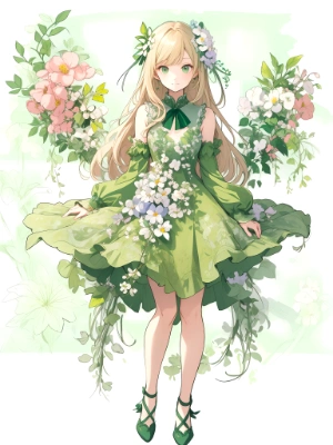 green dress