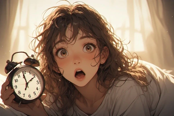 遅刻寸前！ 少女の慌てふためく朝