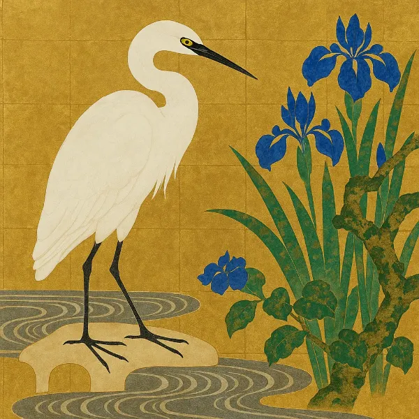 菖蒲の畔で待つ白鷺の秘密