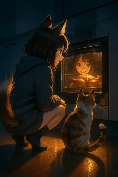 猫耳少女の深夜オーブン冒険