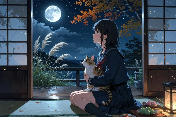 月夜の約束と猫のささやき