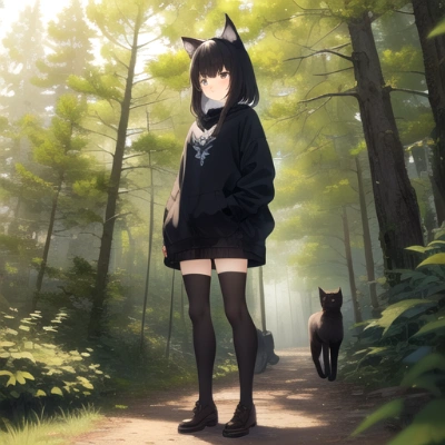 森の中の猫