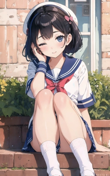 ウインク＊キメ顔女学生