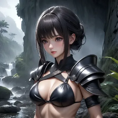 霧の渓谷に佇む戦姫