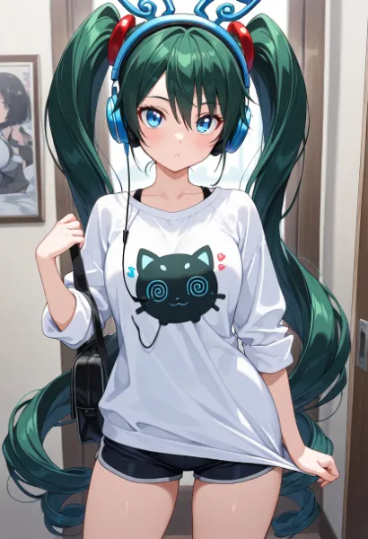 ヘッドホンと腕まくりと私