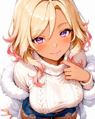 冬服コーデのギャル子