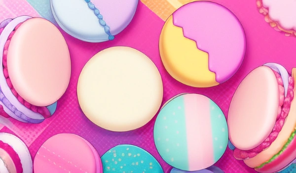 【フリー背景素材】マカロンが敷き詰められたパターン背景