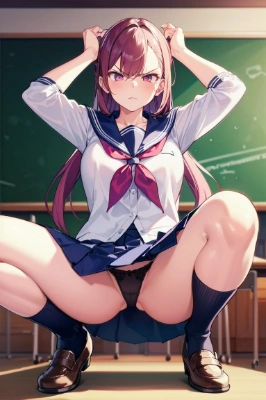 しゃがみパンモロ1人