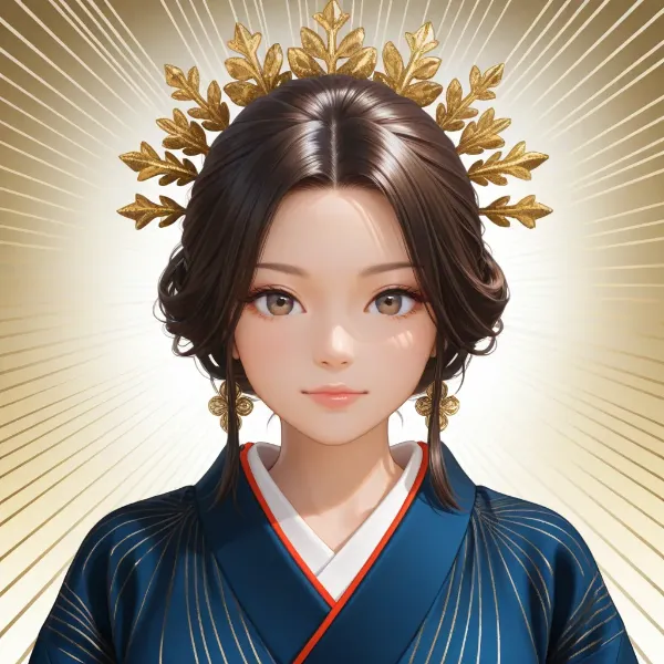 黄金の光輪を戴く神聖な少女