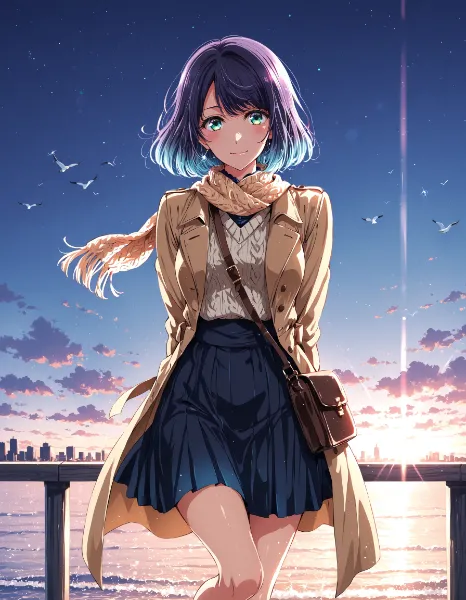 夕陽の桟橋で待つ少女の約束