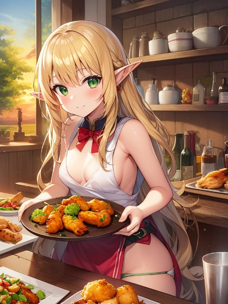 鶏肉料理が得意なエルフちゃん