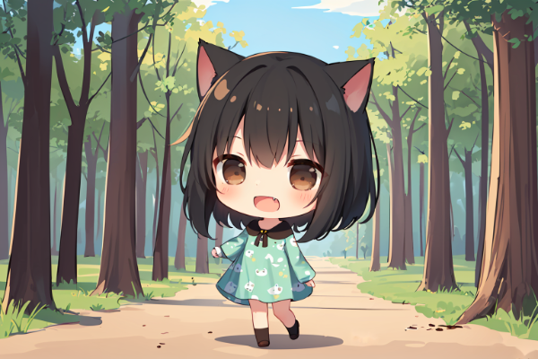 チョコミントカラードレスでお出かけニャ♪