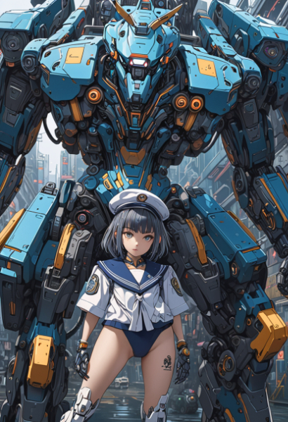 お題：セーラー服（サイバーパンク）