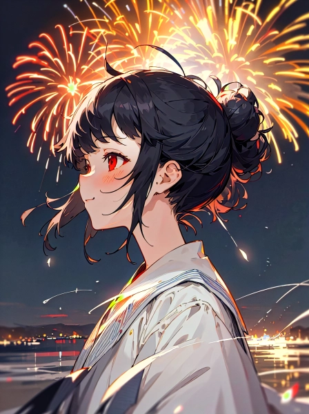 花火と黒髪ちゃん