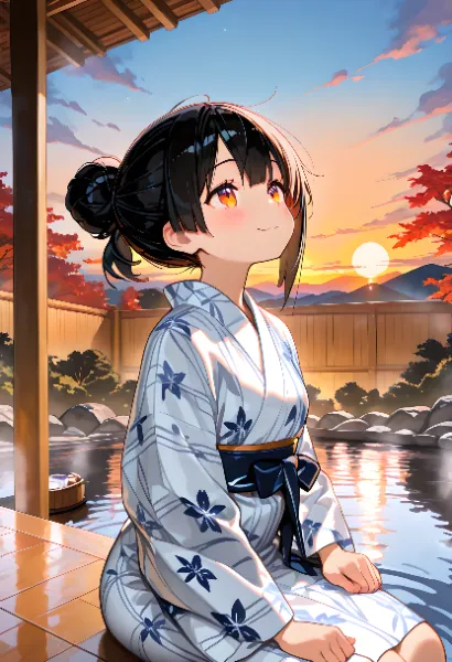 「ここの温泉は景色が本当に素晴らしいねぇ･･･」