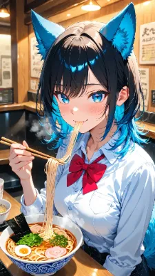 🐺 麺をすする 〜熱っ、でもうまい！ それがラーメンだな！〜🍜