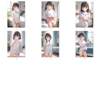 【サンプル】〇リ〇ちゃんたちのＴシャツ＆パンツ姿（６枚）