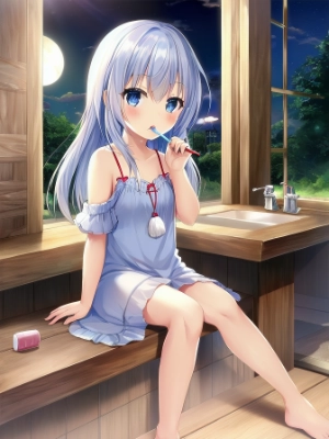 夜の歯磨き中