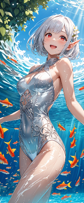 水着のエルフ