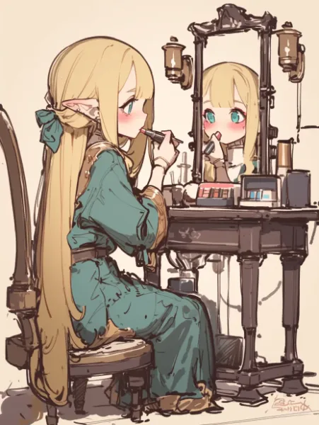 デート前エルフちゃん