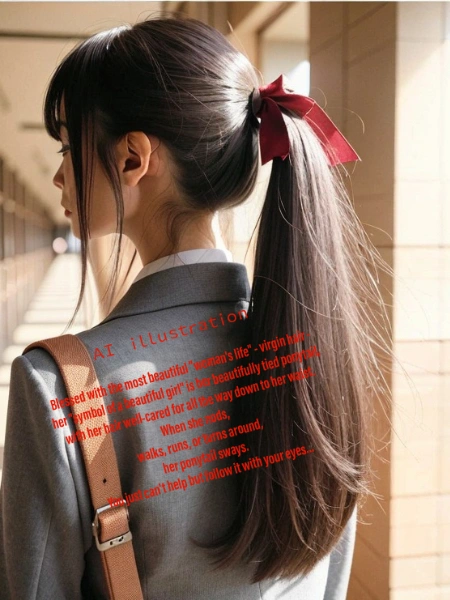 ポニーテール美少女の後ろ姿