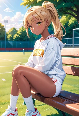 金髪ポニーテール