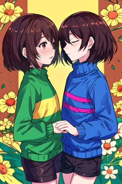 Frisk approaches Chara