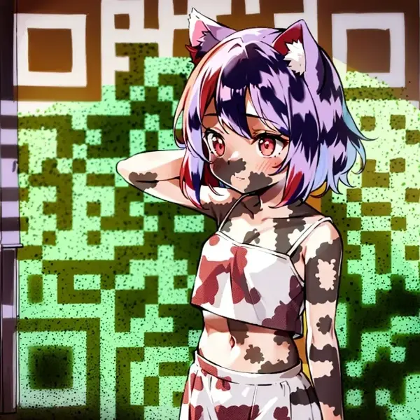 QRコードでベトベトに塗れた猫