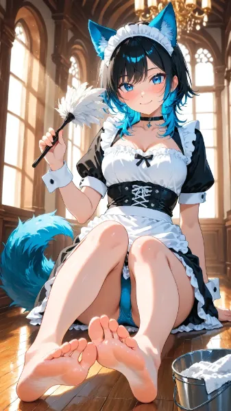 🐺🦶「靴脱いだ方が掃除しやすいぞ！」
