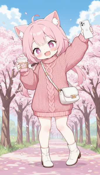 桜並木を歩くよ♪