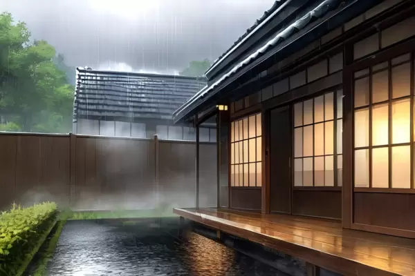 大雨のお家！