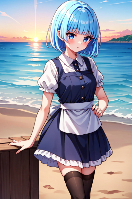 夕暮れのカフェ店員さん