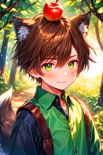 獣耳な、ブラウン髪の少年♪(2枚)