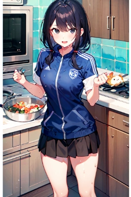 料理をする女の子