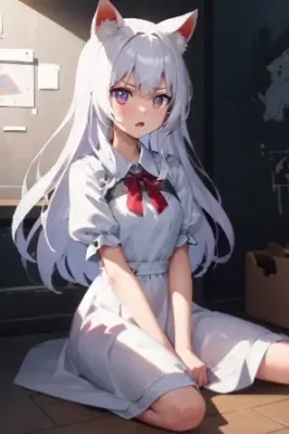 白髪狐娘