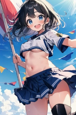 (旗重い。。。)