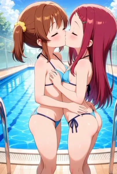 大胆ビキニJrアイドルの百合営業