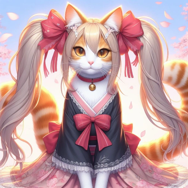 しっぽが二つあるツインテールの猫