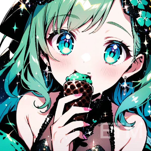 たぶん、チョコミントアイスを食べている