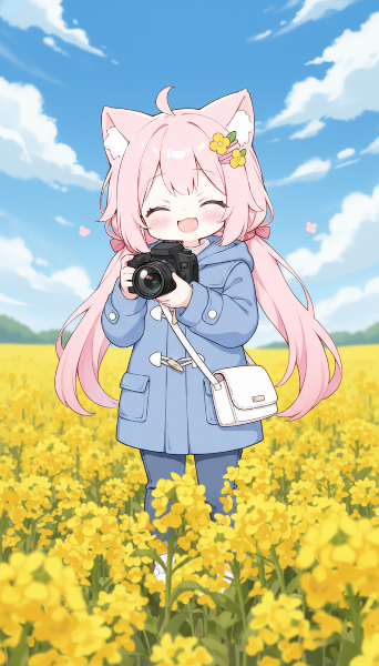 菜の花畑を撮影するよ♪