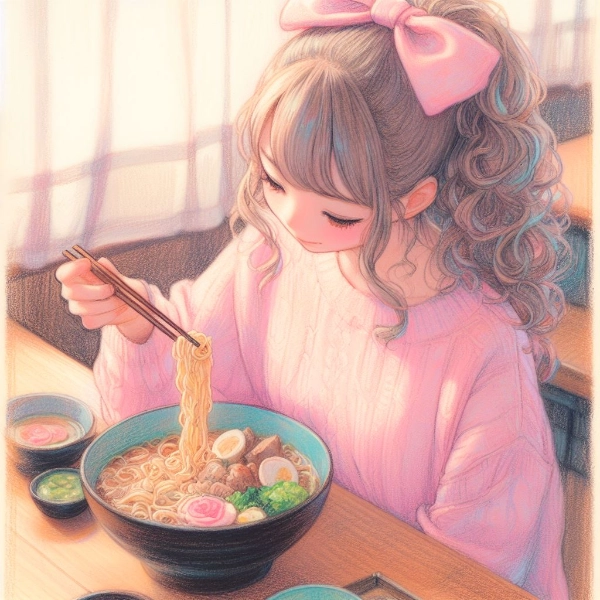 女子とラーメン