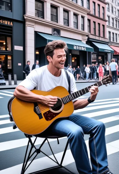 街角の陽気なギタリスト