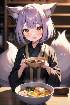 ラーメン屋に来た狐っ娘