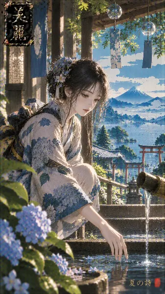 夏の詩を紡ぐ水辺のひととき