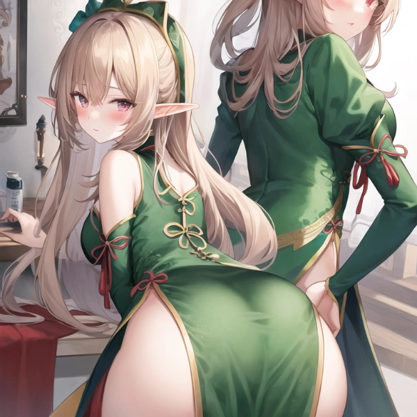 お尻(チャイナドレス　エルフver)