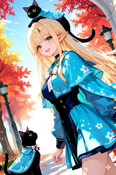 おそろい空色ケープ