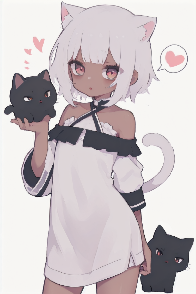 猫耳少女と黒猫たちの甘い絆