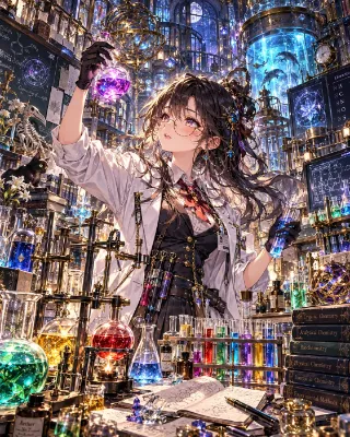 月明かりの紫きらめく研究室
